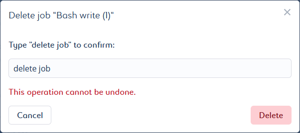 job delete confirmation message