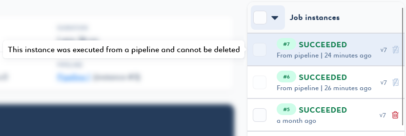 job deletion instance single