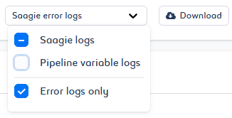 job overview logs display embedded