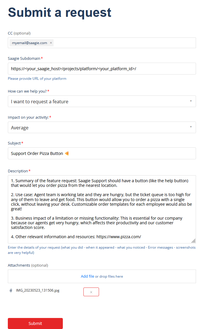 submit a request example