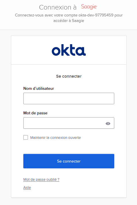 sso provider log in page