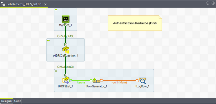 hdfs list file with kerberos with talend