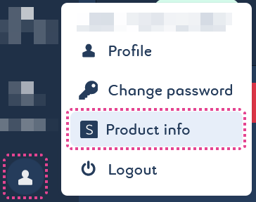 User profile menu